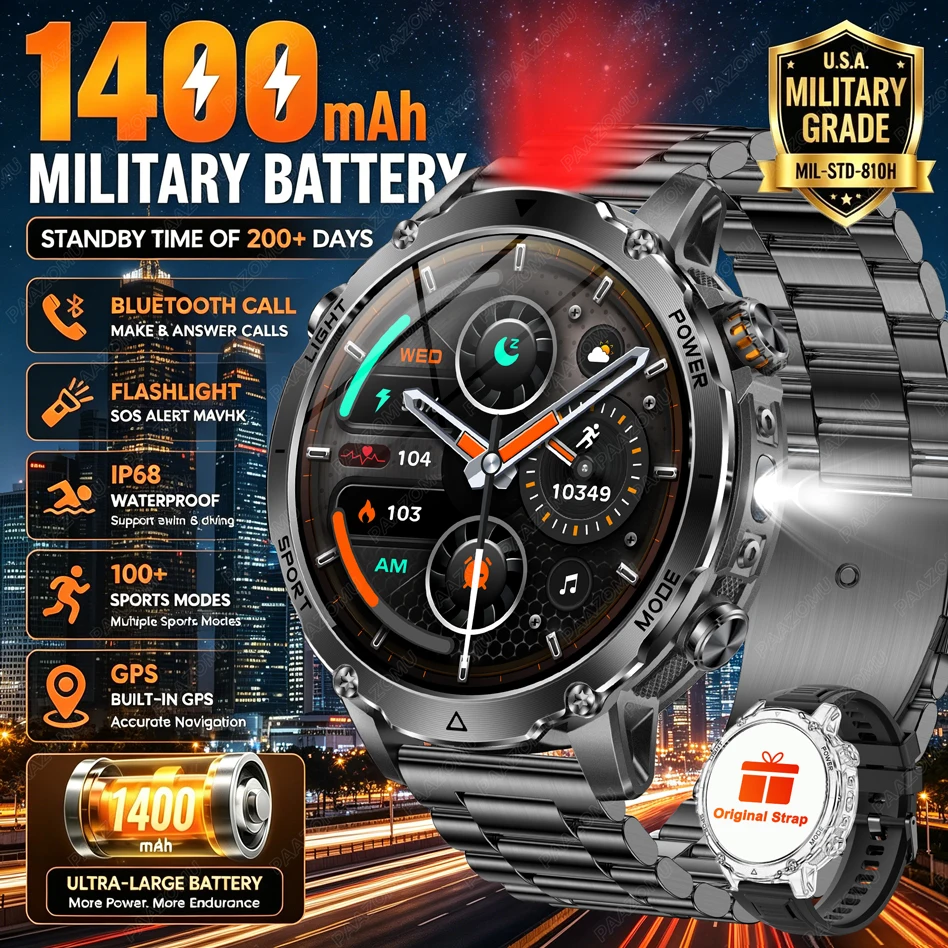 Smartwatch Watches Brands For Men - Reloj inteligente con batería grande de