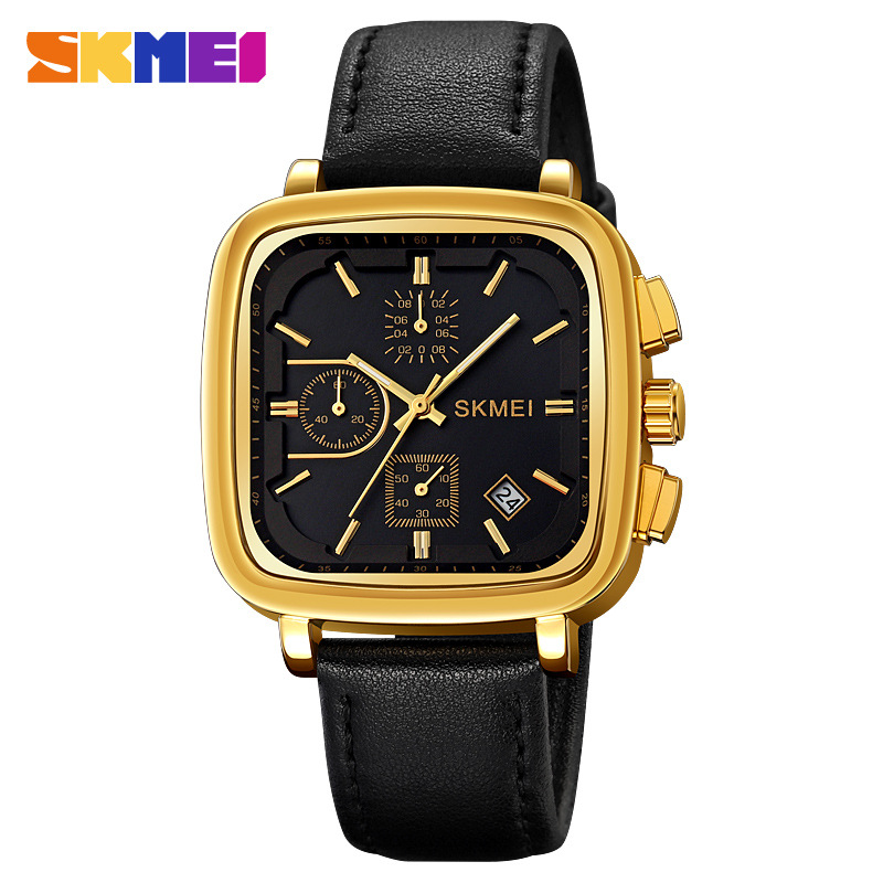 Leather Watch Strap - Reloj cuadrado para hombre, reloj de