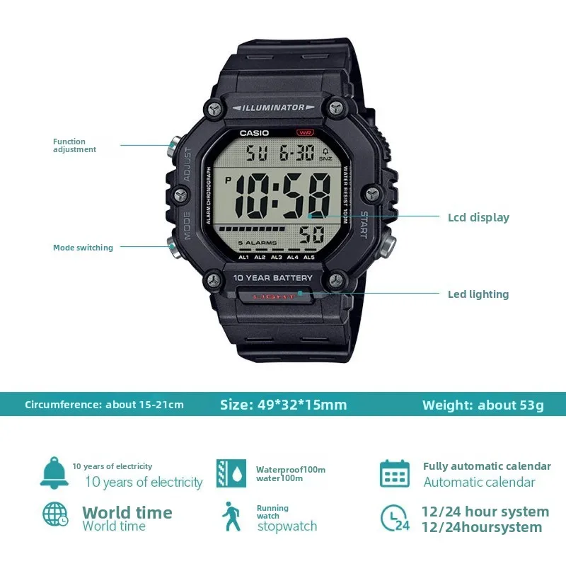 Reloj Digital Casio Serie AE-1 - Smartwatch Casio Watches For Men reseña y precio