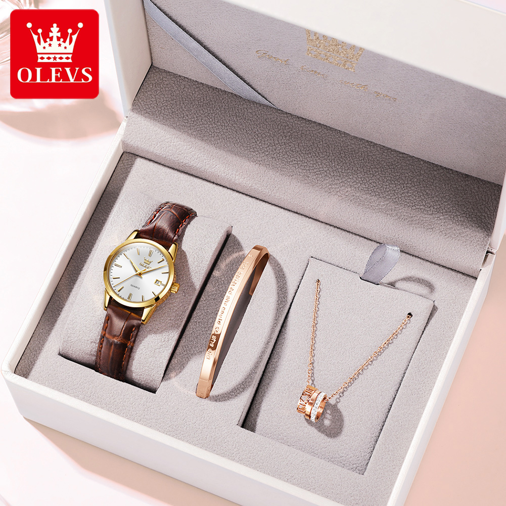 Reloj OLEVS 6898 para mujer, r - Leather Watch Strap reseña y precio