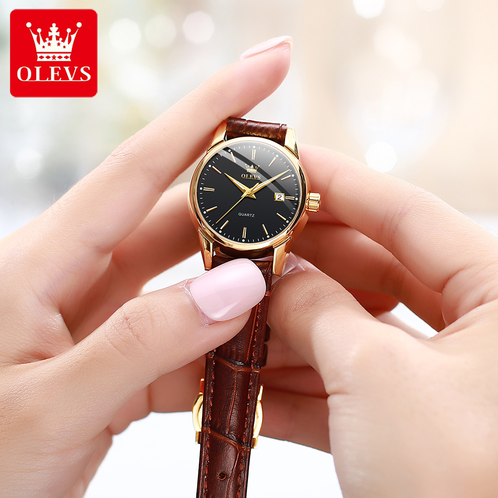 Reloj OLEVS 6898 para mujer, r - Leather Watch Strap reseña y precio