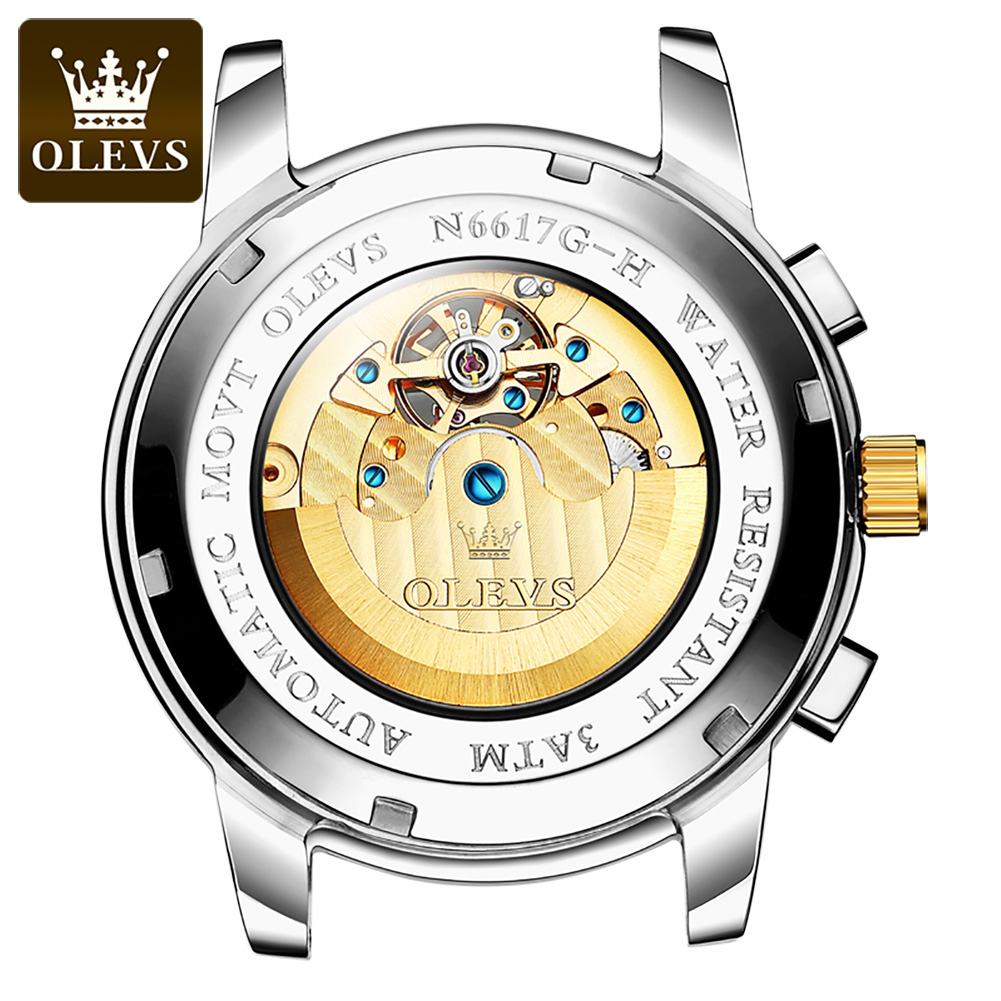 OLEVS 6617 Reloj mecánico clás - Leather Watch Strap reseña y precio