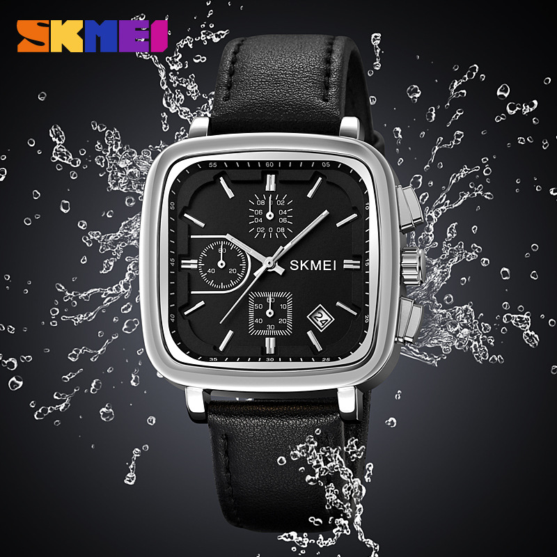 Reloj cuadrado para hombre, re - Leather Watch Strap reseña y precio