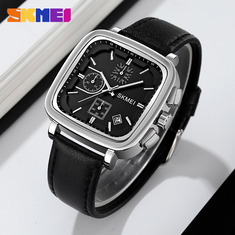 Reloj cuadrado para hombre, re - Leather Watch Strap reseña y precio