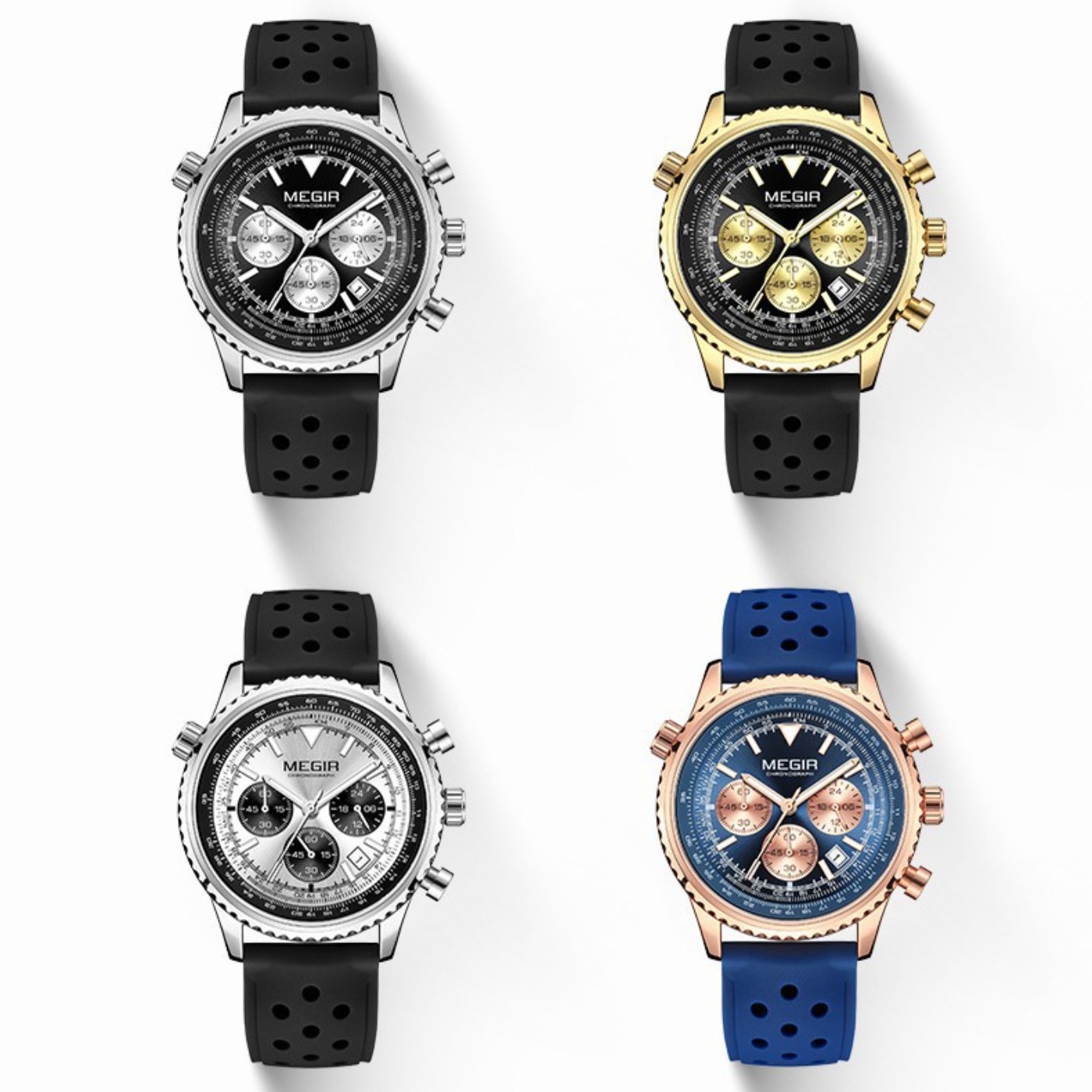 Reloj MEGIR de cuarzo plateado - Leather Watch Strap reseña y precio