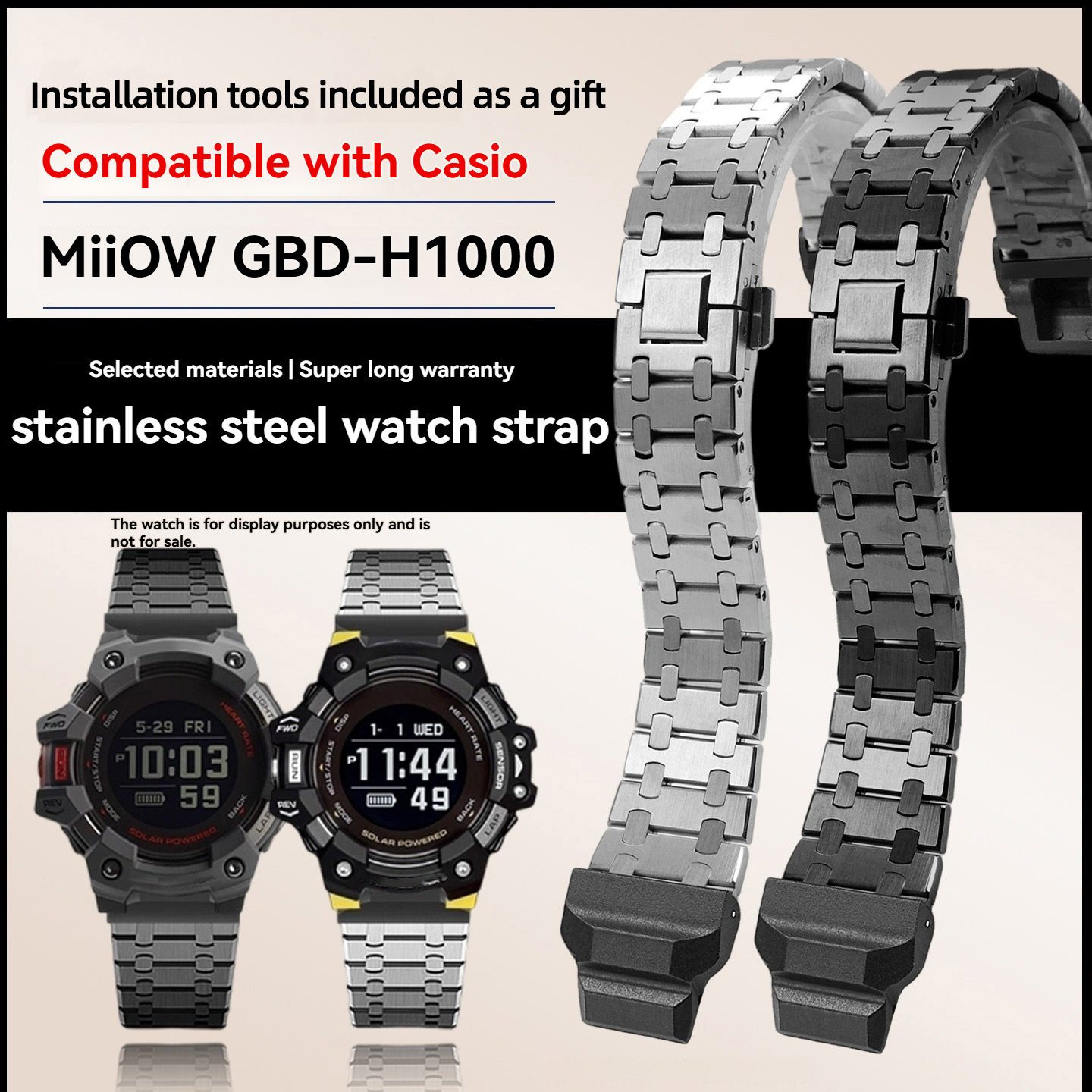 Correa de reloj de acero inoxi - Smartwatch Casio Watches For Men reseña y precio